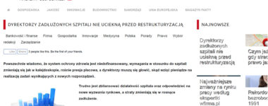 Dyrektorzy zadłużonych szpitali nie uciekną przed restrukturyzacją – Magazyn Fakty